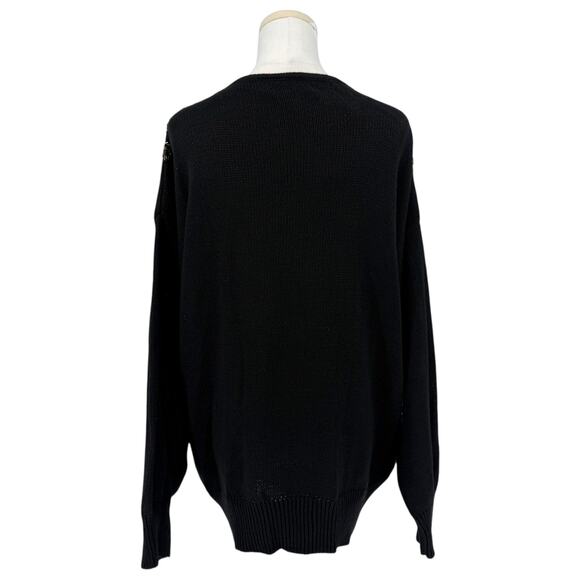 VTG 90s Maurada Gold Fringe Beaded Sweater Women’s XL Holiday Après Ski Glam - Picture 4 of 7